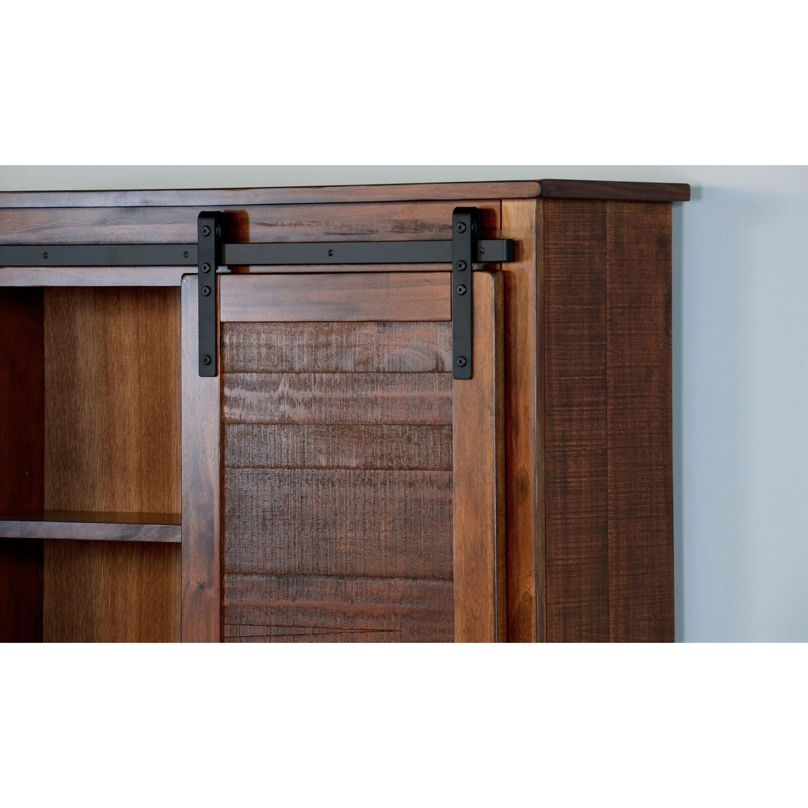 Sunny Designs Sunny Office Rustic Bookcase with Sliding Barn Door